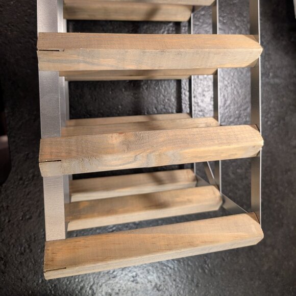 Industrial Modern Wood & Metal 6 to 8 Bottle Wine Rack - Picture 4 of 6